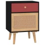 Comodini 2 pz Neri 40x30x55 cm in Legno Multistrato