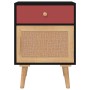 Comodini 2 pz Neri 40x30x55 cm in Legno Multistrato