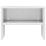 Comodino Bianco Lucido 40x30x30 cm in Legno Multistrato