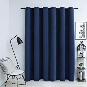 Tenda Oscurante con Anelli in Metallo Blu 290x245 cm