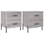 Comodini 2 pz Grigio Sonoma 40x35x47,5 cm in Legno Multistrato