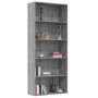 Libreria 5 Ripiani Grigio Sonoma 80x30x189 cm Legno Multistrato