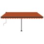 Tenda da Sole Manuale con LED 400x350 cm Arancione e Marrone