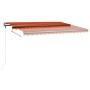 Tenda da Sole Manuale con LED 400x350 cm Arancione e Marrone