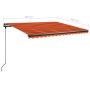 Tenda da Sole Manuale con LED 400x350 cm Arancione e Marrone