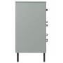 Credenza con 3 Cassetti Grigio 77x40x79,5cm Legno Massello OSLO