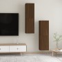 Mobili Porta TV a Parete 2 pz Rovere Marrone 30,5x30x110 cm