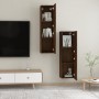 Mobili Porta TV a Parete 2 pz Rovere Marrone 30,5x30x110 cm