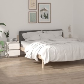 Comodini 2 pz Bianchi 40x35x50 cm in Legno Massello di Pino