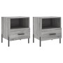 Comodini 2 pz Grigio Sonoma 40x35x47,5 cm in Legno Multistrato