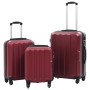 Set Trolley a Custodia Rigida 3 pz Rosso Vino in ABS