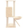 Albero per Gatti con Tiragraffi in Sisal Crema 96 cm