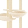 Albero per Gatti con Tiragraffi in Sisal Crema 133 cm