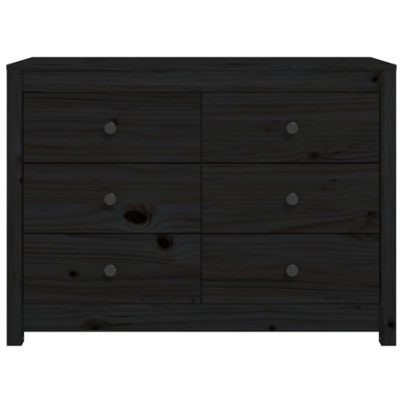 Armadietto Miele Nero 100x40x72 cm in Legno Massello di Pino