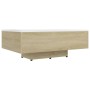 Tavolino Bianco e Rovere Sonoma 85x55x31 cm Legno Multistrato