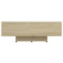 Tavolino Bianco e Rovere Sonoma 85x55x31 cm Legno Multistrato