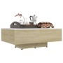 Tavolino Bianco e Rovere Sonoma 85x55x31 cm Legno Multistrato