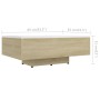 Tavolino Bianco e Rovere Sonoma 85x55x31 cm Legno Multistrato
