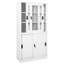 Armadio per Ufficio Anta Scorrevole Bianco 90x40x180 cm Acciaio