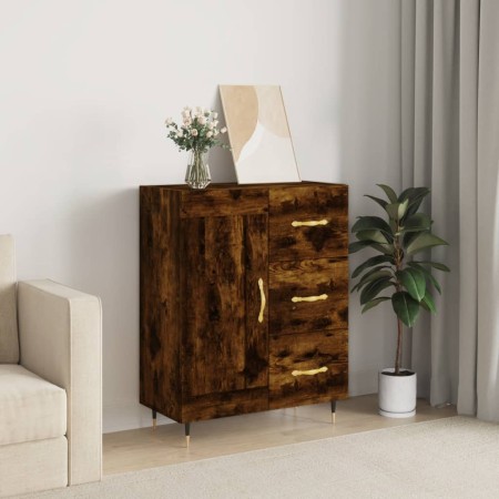 Credenza Rovere Fumo 69,5x34x90 cm in Legno Multistrato