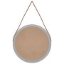 Specchio da Parete con Cinghia Argento Ø 45 cm