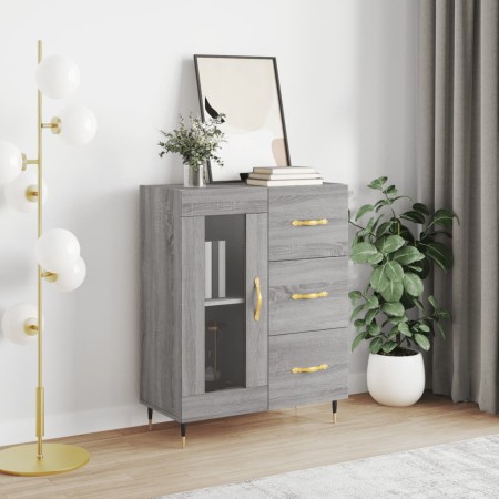 Credenza Grigio Sonoma 69,5x34x90 cm in Legno Multistrato