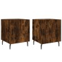 Comodini 2 pz Rovere Fumo 40x40x50 cm in Legno Multistrato