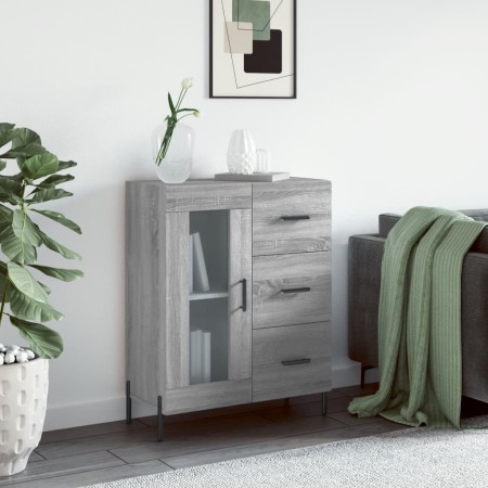 Credenza Grigio Sonoma 69,5x34x90 cm in Legno Multistrato