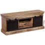 Mobile TV 2 Porte Scorrevoli Legno Massello Mango 110x30x45 cm