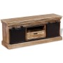 Mobile TV 2 Porte Scorrevoli Legno Massello Mango 110x30x45 cm