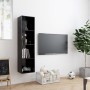 Libreria/Mobile TV Nero 143x30x36 cm