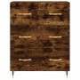 Credenza Rovere Fumo 69,5x34x90 cm in Legno Multistrato