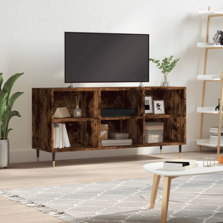 Mobile Porta TV Rovere Fumo 103,5x30x50 cm in Legno Multistrato