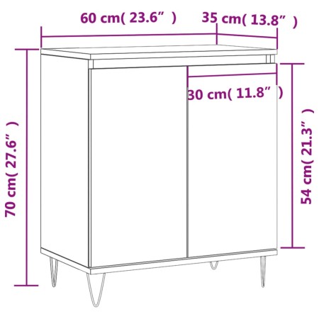 Credenza Grigio Sonoma 60x35x70 cm in Legno Multistrato