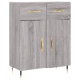 Credenza Grigio Sonoma 69,5x34x90 cm in Legno Multistrato