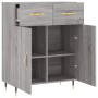 Credenza Grigio Sonoma 69,5x34x90 cm in Legno Multistrato