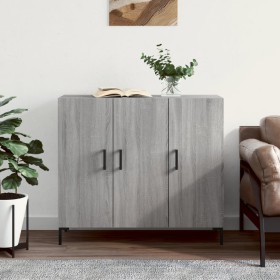 Credenza Grigio Sonoma 90x34x80 cm in Legno Multistrato