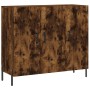 Credenza Rovere Fumo 90x34x80 cm in Legno Multistrato