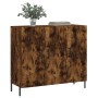 Credenza Rovere Fumo 90x34x80 cm in Legno Multistrato