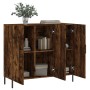 Credenza Rovere Fumo 90x34x80 cm in Legno Multistrato