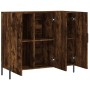 Credenza Rovere Fumo 90x34x80 cm in Legno Multistrato