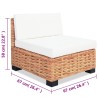 Set Divano 14 pz in Rattan Naturale