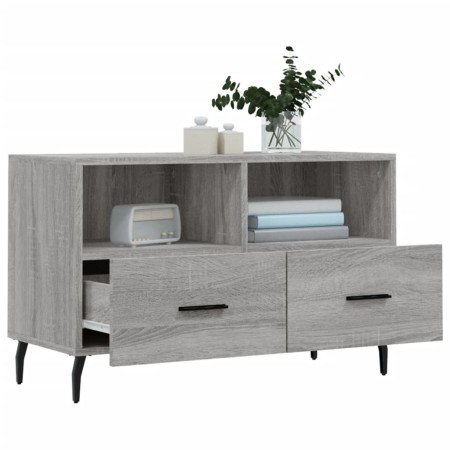 Mobile Porta TV Grigio Sonoma 80x36x50 cm in Legno Multistrato