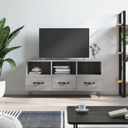 Mobile TV Grigio Sonoma 102x36x50 cm in Legno Multistrato