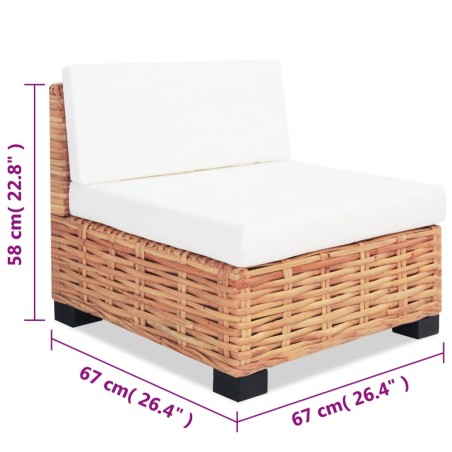 Set Divano 18 pz in Rattan Naturale