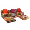 Pouf Modulare a 3 Posti in Tessuto Patchwork