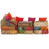 Pouf Modulare a 4 Posti in Tessuto Patchwork