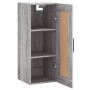 Mobile a Parete Grigio Sonoma 34,5x34x90 cm Legno Multistrato