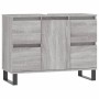 Mobile da Bagno Grigio Sonoma 80x33x60 cm in Legno Multistrato