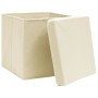 Contenitori con Coperchi 10 pz 28x28x28 cm Crema